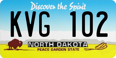 ND license plate KVG102