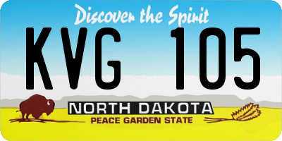 ND license plate KVG105