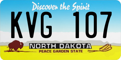 ND license plate KVG107