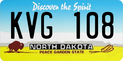 ND license plate KVG108