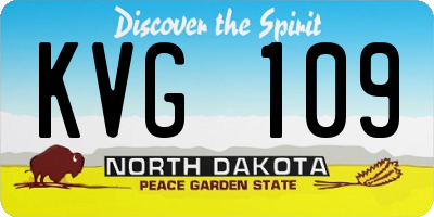 ND license plate KVG109