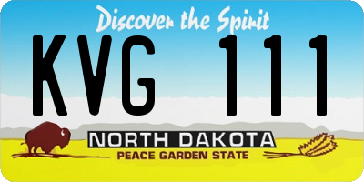 ND license plate KVG111