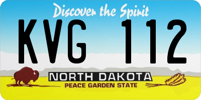 ND license plate KVG112