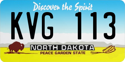 ND license plate KVG113