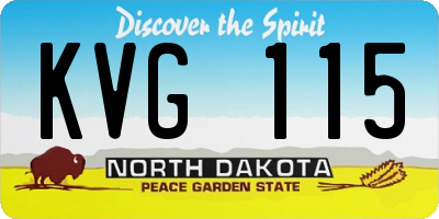 ND license plate KVG115