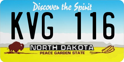 ND license plate KVG116