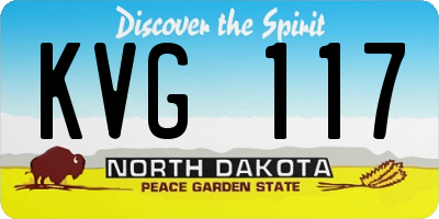 ND license plate KVG117