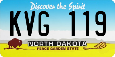 ND license plate KVG119