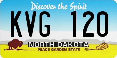 ND license plate KVG120