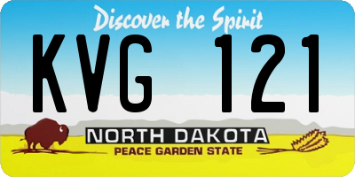 ND license plate KVG121