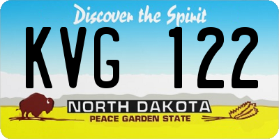 ND license plate KVG122