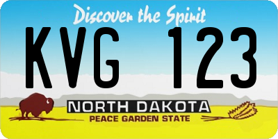 ND license plate KVG123