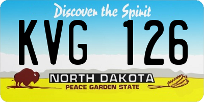 ND license plate KVG126