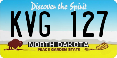 ND license plate KVG127