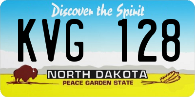 ND license plate KVG128