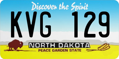ND license plate KVG129