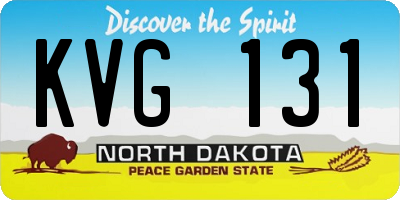 ND license plate KVG131