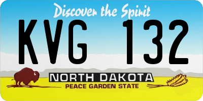 ND license plate KVG132