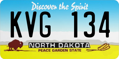 ND license plate KVG134