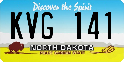 ND license plate KVG141