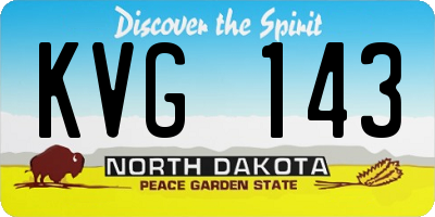 ND license plate KVG143