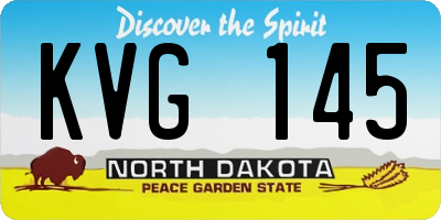 ND license plate KVG145