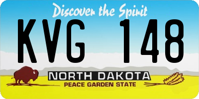 ND license plate KVG148