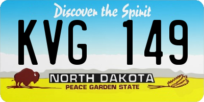 ND license plate KVG149
