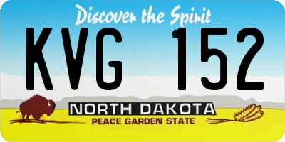 ND license plate KVG152
