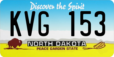 ND license plate KVG153