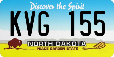 ND license plate KVG155