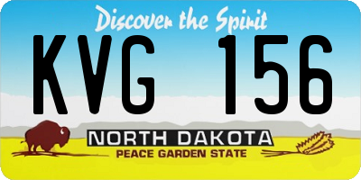 ND license plate KVG156