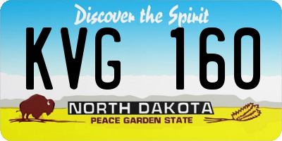 ND license plate KVG160