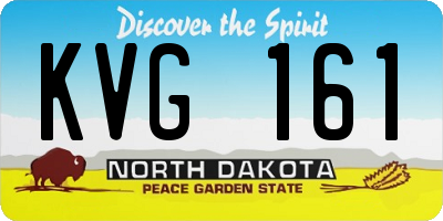 ND license plate KVG161