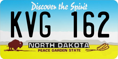 ND license plate KVG162