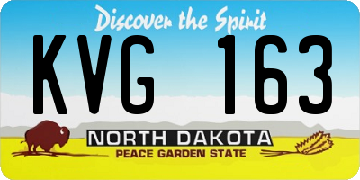 ND license plate KVG163