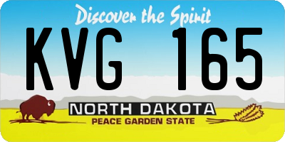 ND license plate KVG165