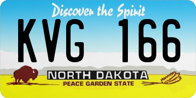 ND license plate KVG166