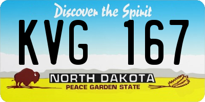 ND license plate KVG167