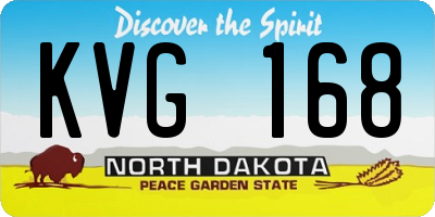 ND license plate KVG168