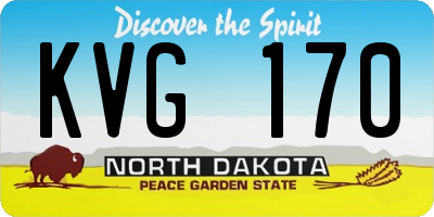 ND license plate KVG170