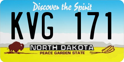 ND license plate KVG171
