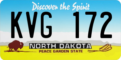 ND license plate KVG172