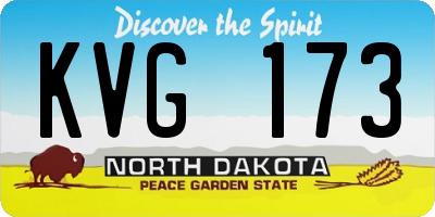 ND license plate KVG173