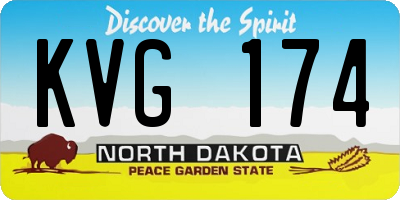 ND license plate KVG174