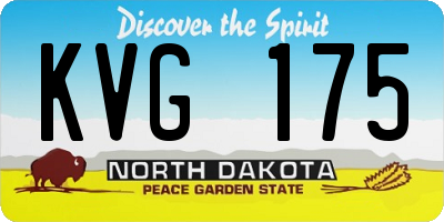 ND license plate KVG175