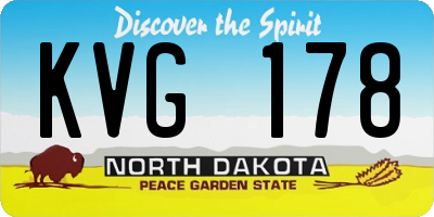 ND license plate KVG178