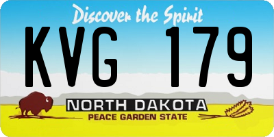 ND license plate KVG179
