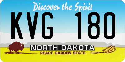 ND license plate KVG180