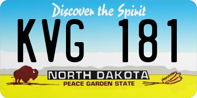 ND license plate KVG181